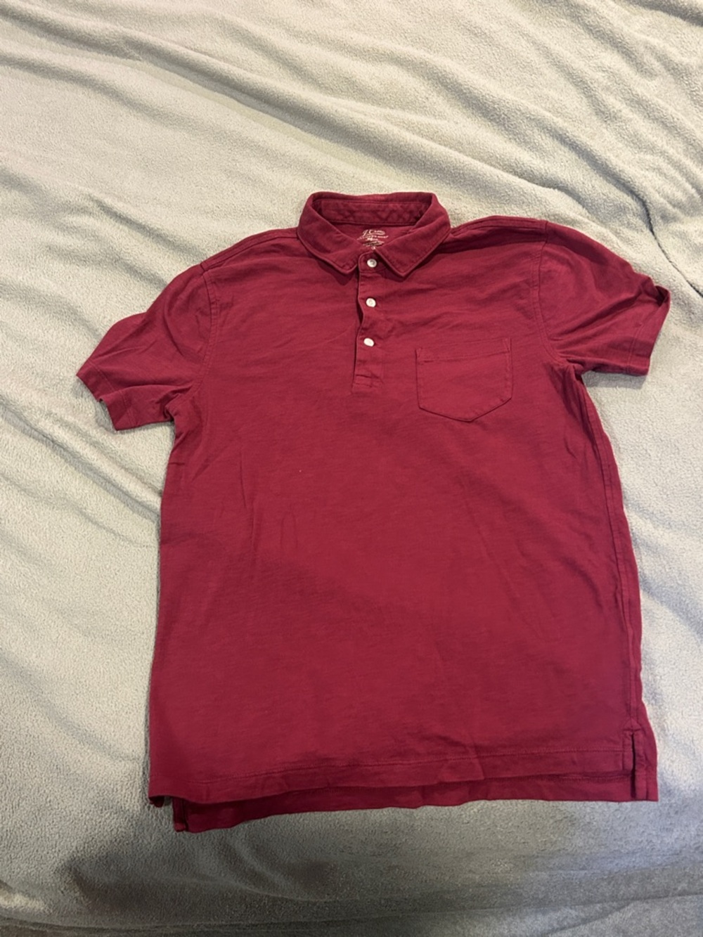 J. Crew Men's Burgundy Polo with Chest Pocket